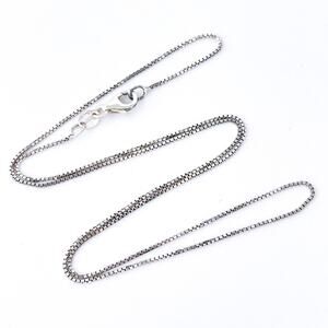 Vintage Italy Sterling Silver 925 0.9mm Box Chain Necklace 18"